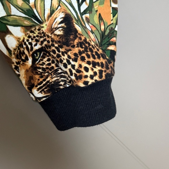 bebe Green Leopard Tropical Print Jumpsuit - Picture 8 of 11